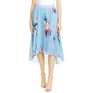 TED BAKER HARRPA Raspberry Ripple Pleated Midi Skirt